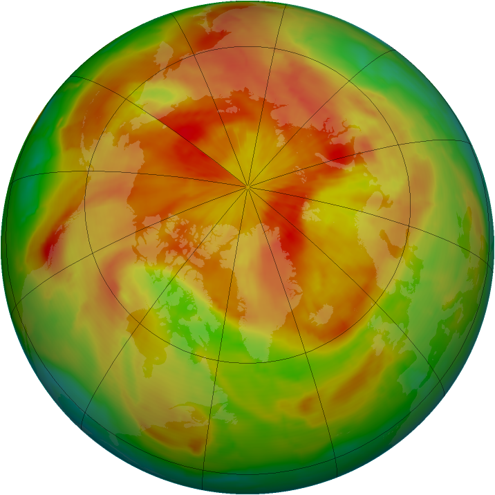 Arctic ozone map for 24 April 2015